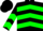 Black, green chevrons