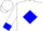 White, blue diamond, white 'h', blue cuffs