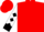 Red, white lighting bolt, white sleeves, black diamonds & cuffs