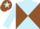 Light blue and brown diabolo, light blue sleeves, brown cap, light blue star