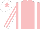 Pink, white braces, striped sleeves, white cap, pink star