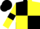 Black and Yellow (quartered), Yellow sleeves, Black armlets, Black cap
