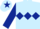 Light blue, dark blue triple diamond, sleeves and star on cap