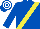 Royal blue, yellow sash, royal blue & white hooped cap