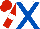 White, royal blue cross belts, red sleeves, white armlets, red cap