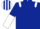 Dark blue, white epaulets, halved sleeves, dark blue and white striped cap