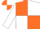 Orange, white c/b, orange & white quartered sleeves