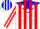 White, blue yoke with white stars, red stripes