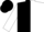 Black and white halves, black and white half sleeves, black cap