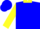 Blue,yellow collar, sleeves & bars on chest,'e' on back