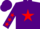 Purple, red 'sg' in red star frame, red stars on  sleeves