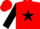 Red with black star with m/o logo, orozco on sleeves