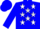 Blue, white stars, blue 'j' on white star on back, blue cap