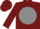 Burgundy, grey ball, grey band on sleeves, burgundy cap