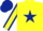 Yellow, Dark Blue star, Yellow sleeves, Dark Blue seams and cap