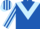 Royal blue, light blue chevron, light blue and royal blue striped sleeves and cap
