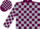 Maroon w/ silver blocks, a h c logo on front & back