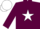 Maroon, white star, white cap