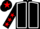 Black, white seams, black sleeves, red stars, black cap, red star
