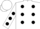 White, black dots, black dots on sleeves, white cap