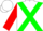 White, green cross sashes, red slvs