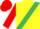 Yellow, emerald green sash, red sleeves and cap