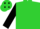 Lime green, black diamonds, lime green diamonds on black sleeves