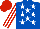 Royal blue, white stars, white & red striped sleeves & cap