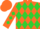 Orange, lime green diamonds
