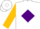 White,gold's'on purple diamond,purple & gold bands on sleeves