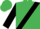 Emerald green, black sash and sleeves