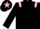 Black body, pink epaulettes, black arms, black cap, pink star