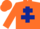 Orange, dark blue cross of lorraine