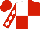 White and red quarters, white diamonds on red sleeves, red cap