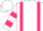 White, cerise braces, cerise bars on slvs