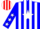 Blue, white star, red & white stripes, white stars on sleeves
