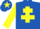 Royal blue, yellow cross of lorraine & sleeves, yellow star on cap