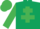 Dark green, emerald green cross of lorraine & sleeves, emerald green cap