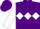 Purple, white diamond hoop, white sleeves, purple diamond belt, purple cap