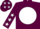 Maroon, white disc, maroon sleeves, white stars and stars on cap