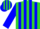 Lime, blue stripes, blue sleeves