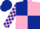 Dark Blue and Pink (quartered), checked sleeves, Dark Blue cap
