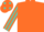 ORANGE, TURQUOISE striped sleeves and spots on cap