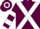 Maroon, white cross sashes, hooped sleeves & cap