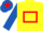 Yellow, Red hollow box, Royal Blue sleeves, Royal Blue cap, Red star