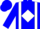 Skipper blue, white diamond braces, blue cap