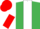 Emerald Green, White stripe, White and Red halved sleeves, Red cap