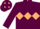 MAROON, BEIGE triple diamond and diamonds on cap