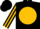 Black, black 'w' on gold ball, gold diamond stripe on sleeves