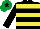 BLACK & YELLOW HOOPS, emerald green cap, black star